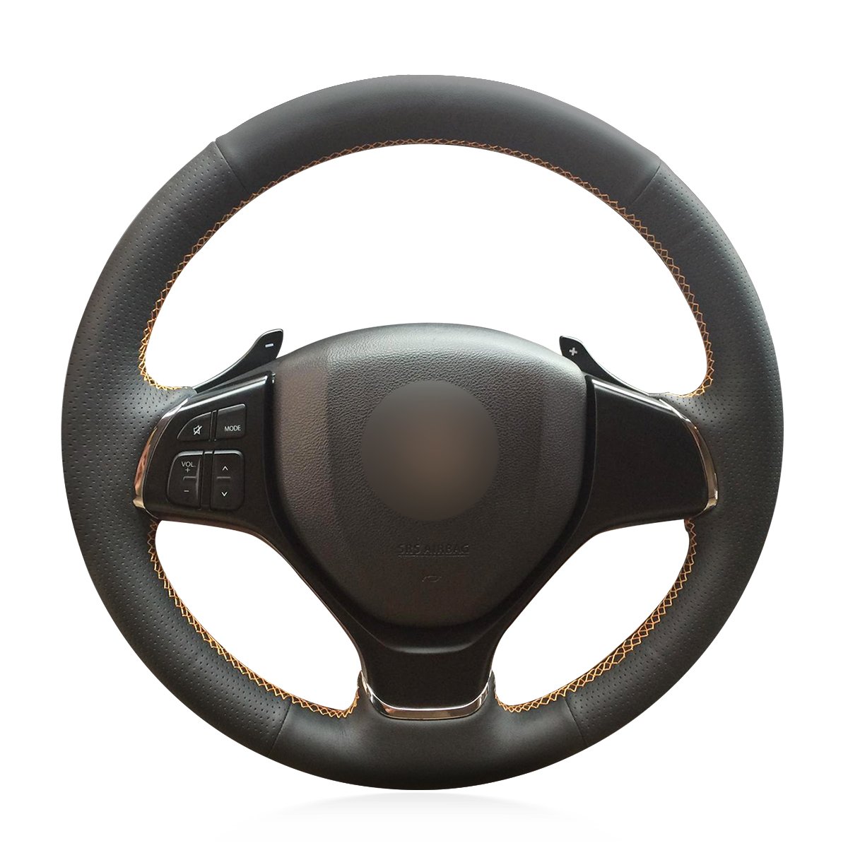 Loncky Auto Custom Fit OEM Black Genuine Leather Steering Wheel Covers